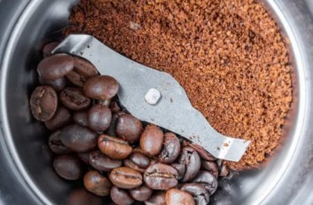 Grinding of coffee beans