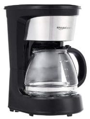 Amazon Basics 5 Cup Coffee Maker with Reusable Filter, Black and Stainless Steel