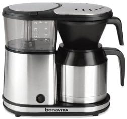Bonavita 5 Cup Drip Coffee Maker Machine, One-Touch Pour Over Brewing w/Double Wall Thermal Carafe, SCA Certified, 1100 Watt, BPA Free, Dishwasher Safe, Stainless Steel, BV1500TS
