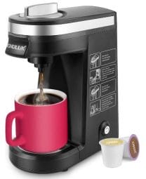 CHULUX Single Serve Coffee Maker for K Capsule and Ground Coffee, Single Cup Coffee Machine, Black