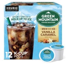 Green Mountain Coffee Roasters ICED Vanilla Caramel, Single Serve Keurig K-Cup Pods, Flavored Iced Coffee, 12 Count