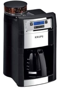 KRUPS Grind and Brew Auto-Start Maker with Builtin Burr Coffee Grinder, 10-Cups, Black