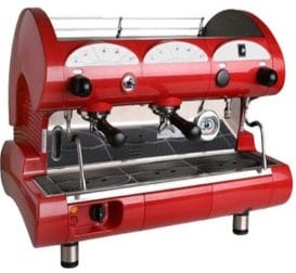 La Pavoni Bar-Star 2V-R 2-Group Volumetric Commercial Espresso Machine, 14L Boiler Water Capacity, Red