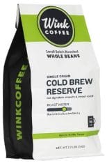 Wink Coffee Cold Brew Reserve Whole Bean Coffee, Large 2.2 Pound Bag, 100% Arabica Coffee Beans, Single Origin Colombian Andes, Smooth, Bold & Sweet